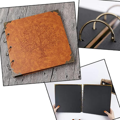 Photo Album DIY Scrapbook 10x10 inch 50 Pages Double Sided, Vintage Leather - Image 2