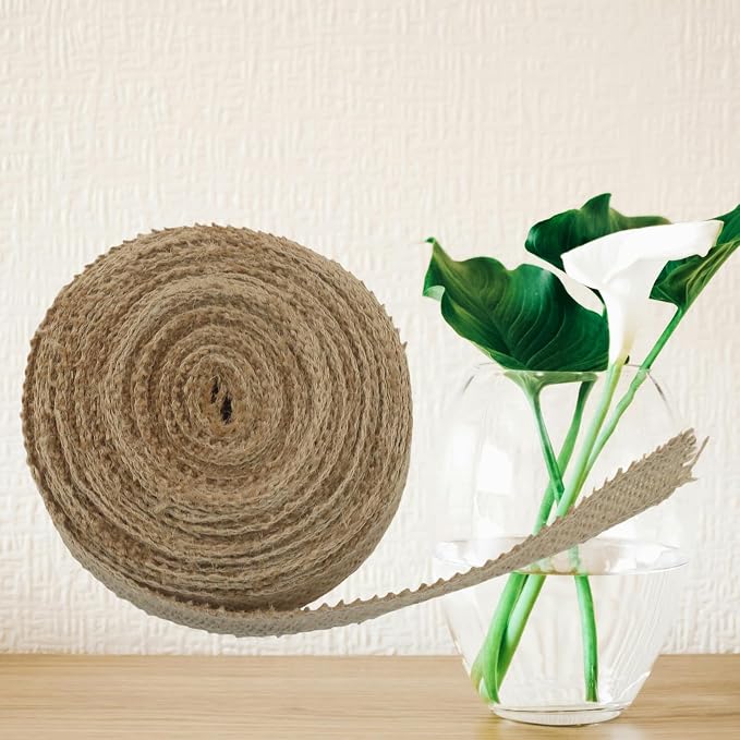 1" Wide Natural Burlap Fabric Roll - Image 4