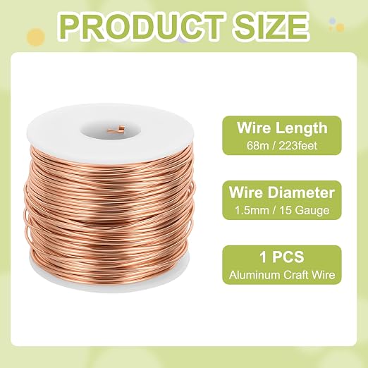 MECCANIXITY 15 Gauge Anodized Aluminum Craft Wire Bendable Bonsai Training Wire - Image 2