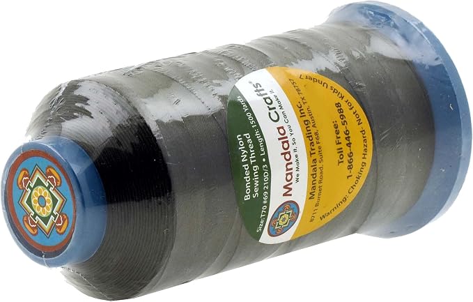 Mandala Crafts Bonded Nylon Thread Olive Green Heavy Duty Sewing Threads - Image 3