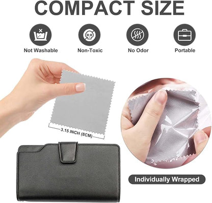SEVENWELL 100pcs Jewelry Cleaning Cloth Gray Polishing Cloth - Image 2