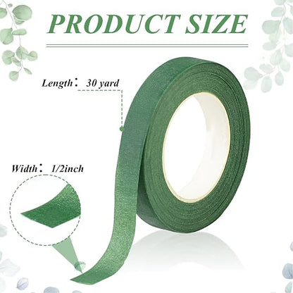 Phinus 9 Rolls Floral Tape, 1/2 Inch x 30 Yard Flower Tape, Bouquet Stem - Image 2