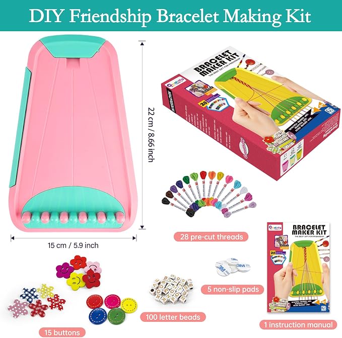 Friendship Bracelet Making Kit for Girls, Arts and Crafts Bracelets String - Image 4