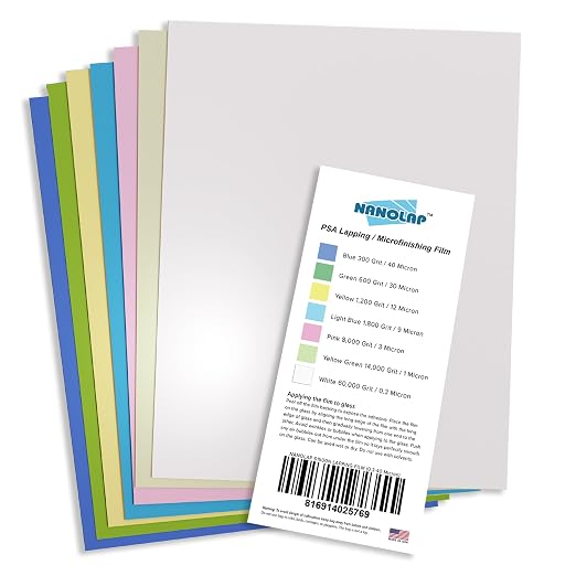 PSA Lapping Film, 7 Piece Pressure Sensitive Adhesive Polishing Paper, 8-1/2” x by Unknown