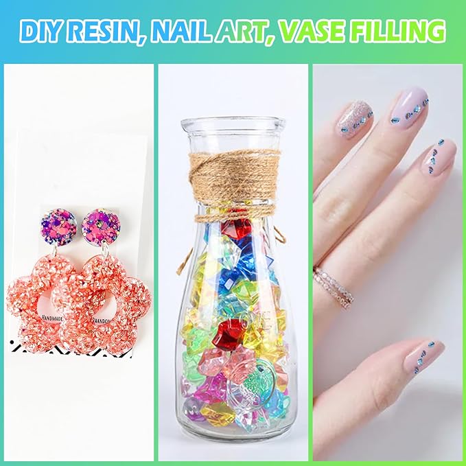 Matio 12 Colors Crushed Glass Irregular Glitter, 4.23oz/ 120g Crushed Broken - Image 5