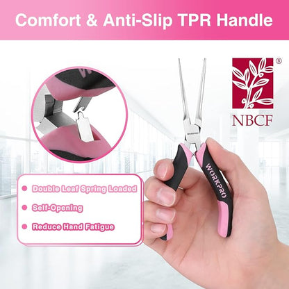 WORKPRO 6-Piece Mini Pliers Set, Needle Nose, Long Nose, Bent Nose, End Cutting - Image 4