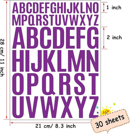 Bemeol Letter Stickers 1560 Pieces 30 Sheets Stick on Vinyl Letters Capital - Image 3