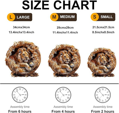 KAAYEE Wooden Puzzles for Adults, 3D Vision Effect Lion King Wooden Jigsaw - Image 9