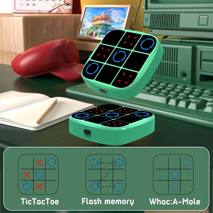Tic-Tac-Toe Bolt Game, 4-in-1 Handheld Puzzle Games Console, Electronic - Image 3