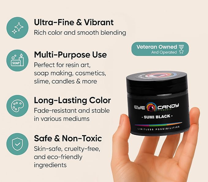 Eye Candy Pigments Premium Black Mica Powder - Image 3