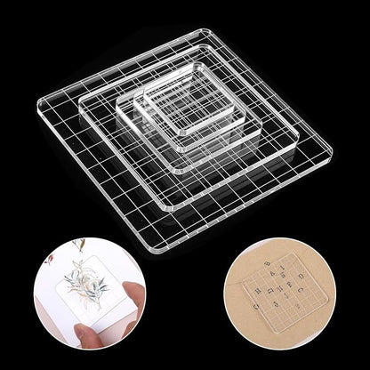 6PCS Acrylic Stamp Block with Grid Lines - Image 5