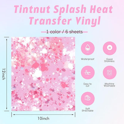 Tintnut Pink White Splash Heat Transfer Vinyl - Image 2