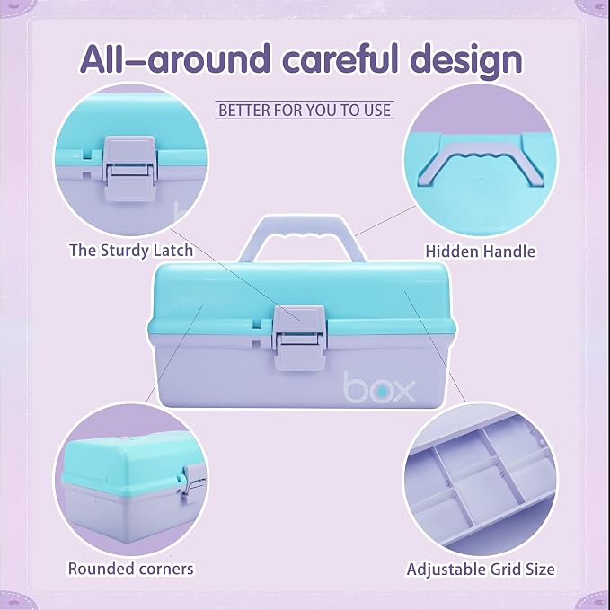 12in Three-Layer Multipurpose Storage Box Organizer Folding Tool Box/Art & - Image 3