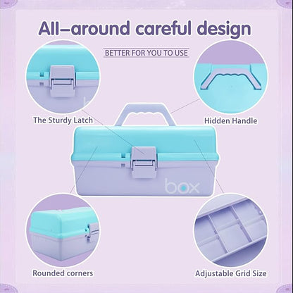 12in Three-Layer Multipurpose Storage Box Organizer Folding Tool Box/Art & - Image 3