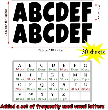 Bemeol 360 Pcs 30 Sheets Bulletin Board Letters 2.5 Inches Alphabet Stickers - Image 2