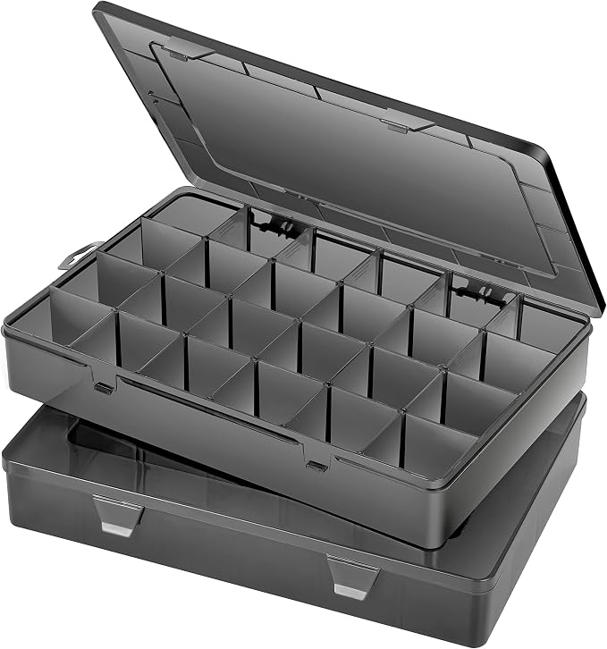 Large 24 Grids Plastic Organizer Box Adjustable Dividers, Art DIY Crafts - Image 7