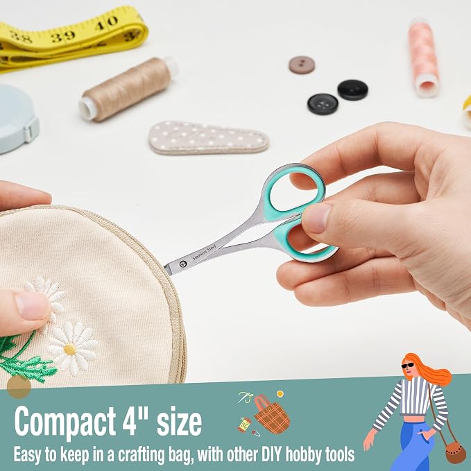 Beaditive Sewing and Embroidery Scissors Set Curved and Straight, - Image 5