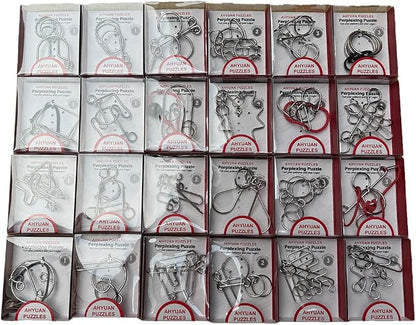 AHYUAN 24 Packs Large Metal Puzzles Brain Teaser IQ Wire Puzzles - Image 5