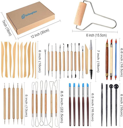 EuTengHao 61Pcs Ceramic Clay Tools Kit Pottery Tools Clay Sculpting Shapers - Image 4