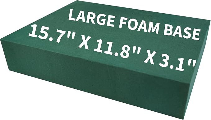 FLOFARE Floral Foam Base 15.7"L x 11.8"W x 3.1"H, Large Floral Foam Block by FLOFARE