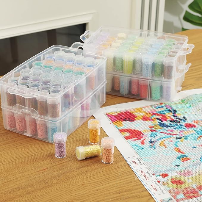Douorgan 4-Tier Diamond Painting Storage Containers Portable Bead Organizer and - Image 6