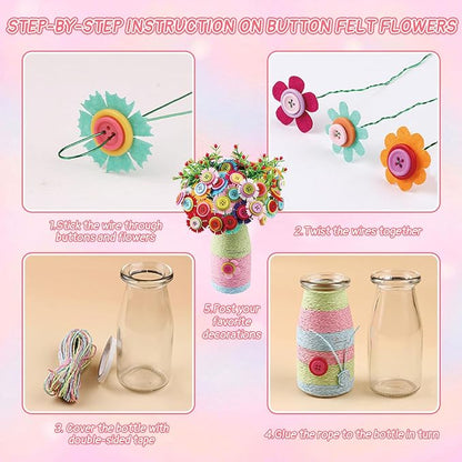 Mostop Crafts for Kids Ages 6-10, DIY Flower Bouquet Craft Kit - Image 4