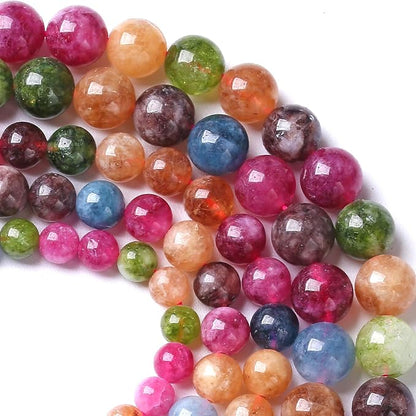 8MM Colorful Tourmaline Stone Beads Natural Gemstone Round Loose Beads - Image 3