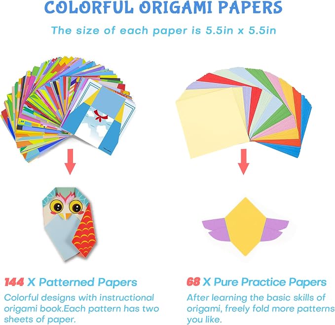 Origami Kit for Kids Ages 5-16, 212 Sheets - Image 4
