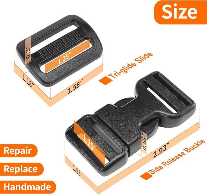 Heavy-Duty Buckles and Strap Set 1-1/4": 6 Yards of Thick Nylon Webbing - Image 5