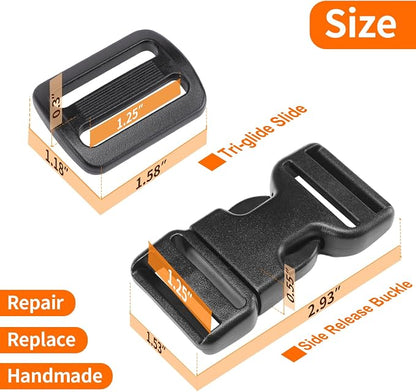 Heavy-Duty Buckles and Strap Set 1-1/4": 6 Yards of Thick Nylon Webbing - Image 5