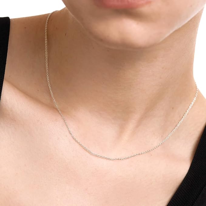 Wholesale 12 PCS Silver Plated Solid Brass Fine Flat Cable Chains Bulk - Image 3