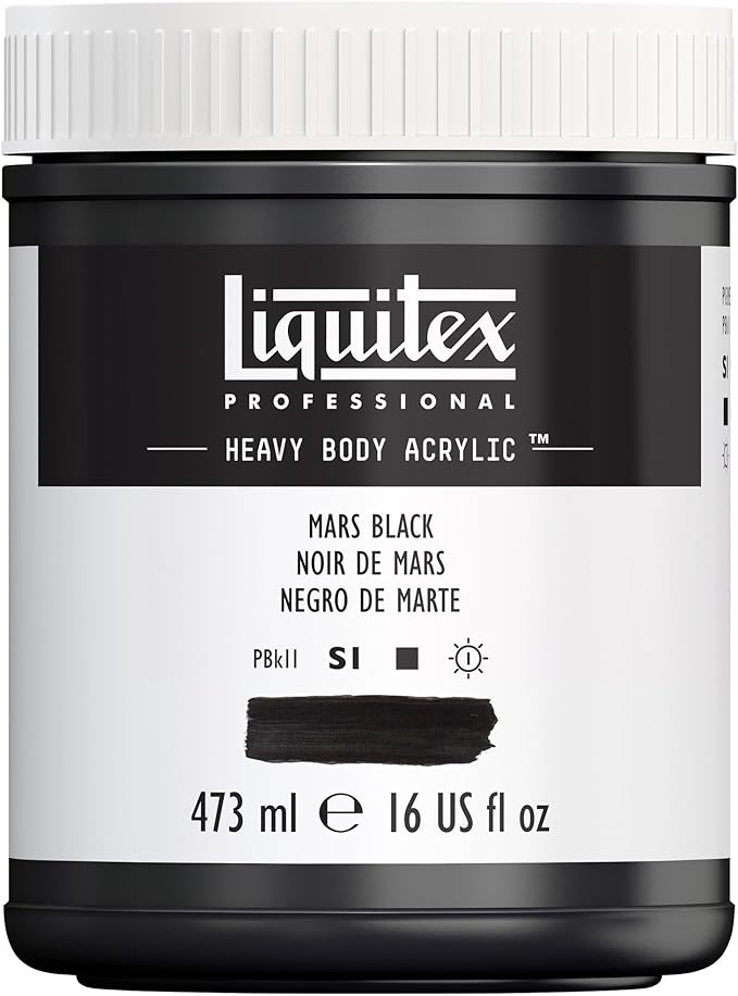 Liquitex Professional Heavy Body Acrylic Paint, 16-oz Pot, Mars Black by Liquitex