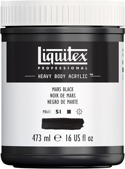 Liquitex Professional Heavy Body Acrylic Paint, 16-oz Pot, Mars Black by Liquitex