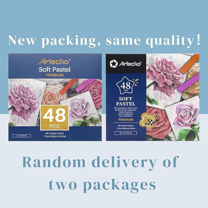 Artecho 48pcs Soft Pastels, 46 Colors Including 4 Fluorescent Colors, Extra - Image 2