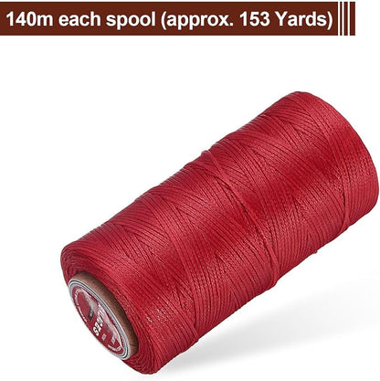 uxcell Flat Leather Sewing Waxed Thread, 140m / 153 Yards Polyester Wax String - Image 3