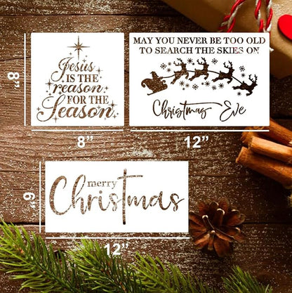 Christmas Stencils for Painting on Wood 12inch Large Christmas Stencil Xmas - Image 2