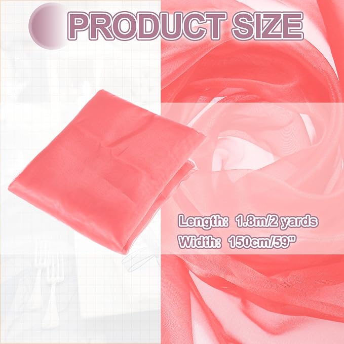 MECCANIXITY Iridescent Sheer Organza Fabric, 2 Yards x 59 Inches Solid - Image 2