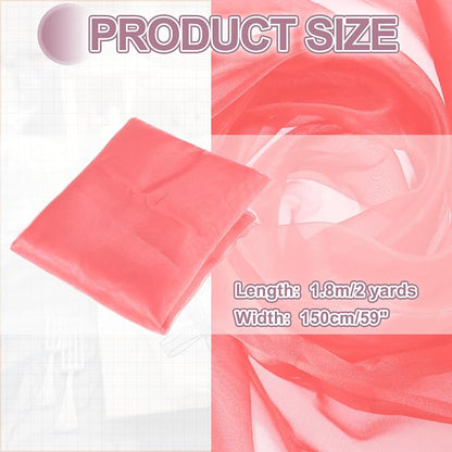 MECCANIXITY Iridescent Sheer Organza Fabric, 2 Yards x 59 Inches Solid - Image 2