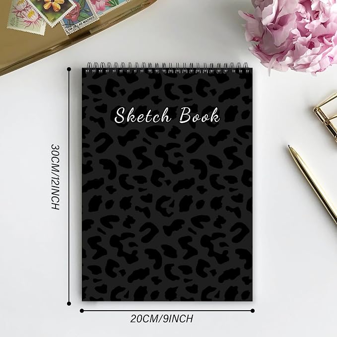 Deokke Sketchbook Top Spiral Bound Sketch Pad, 9 x 12 inch, 100GSM Thick Paper - Image 2