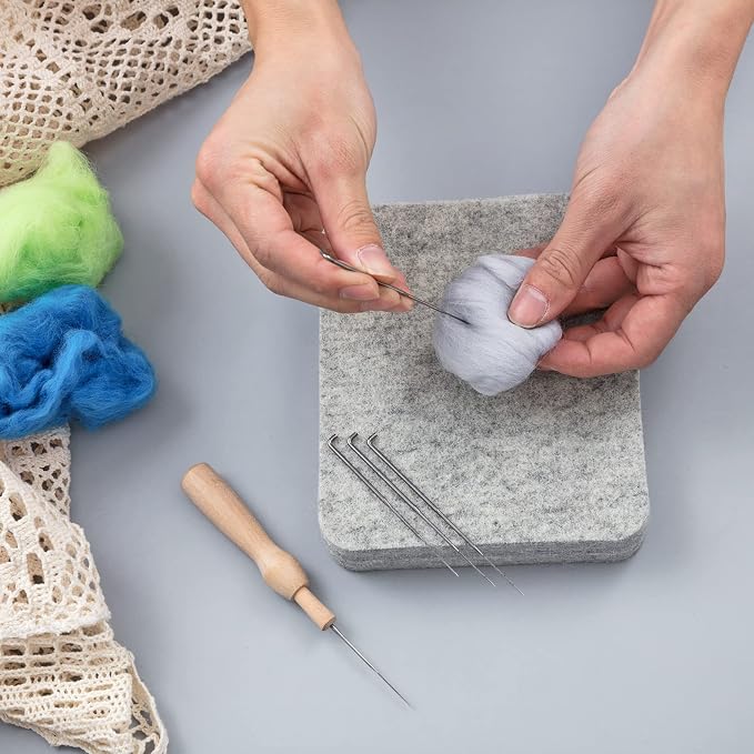Amylove 2 Pcs Needle Felting Pad Needled Felting Mat Wool Supplies Thick Firm - Image 7