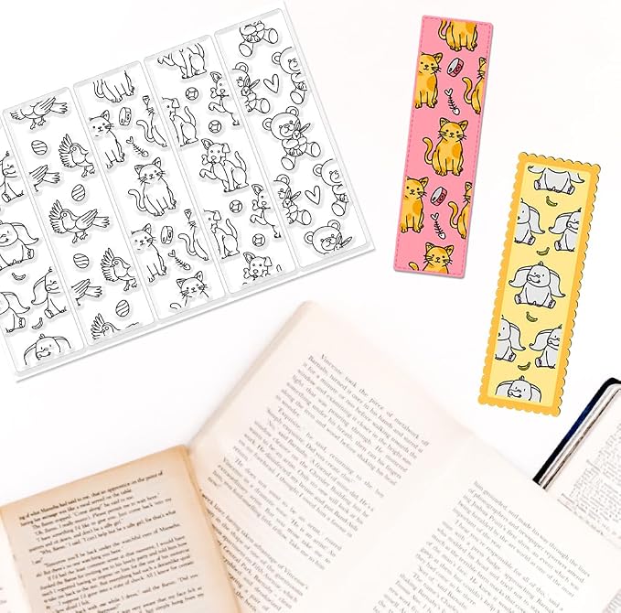 Animal Bookmark Clear Stamps 6.3x4.3 Rectangular PVC Silicone Stamps - Image 4