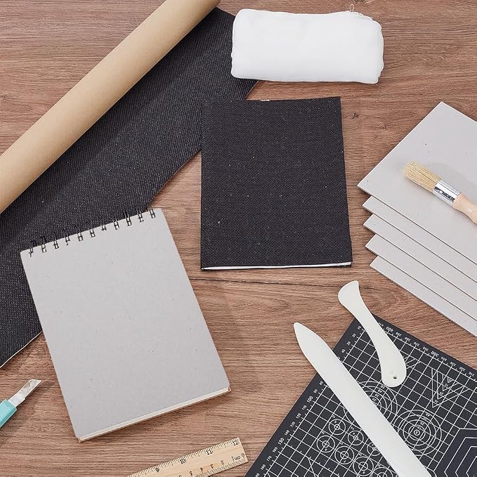 AHANDMAKER Book Binding Kits Include 20Pcs 6"x9" Chipboards Black 19.5"x58.3" - Image 4