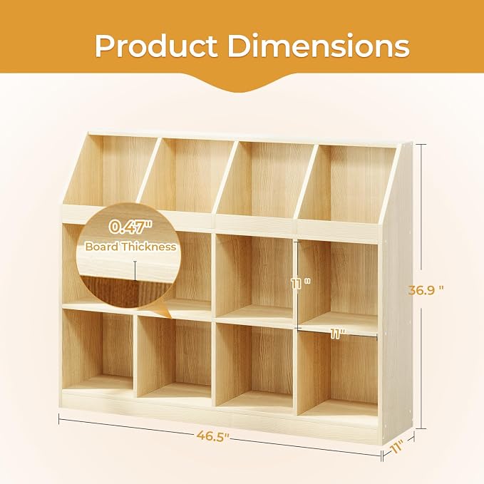 12-Cube Wooden Storage Bookcase - Image 2