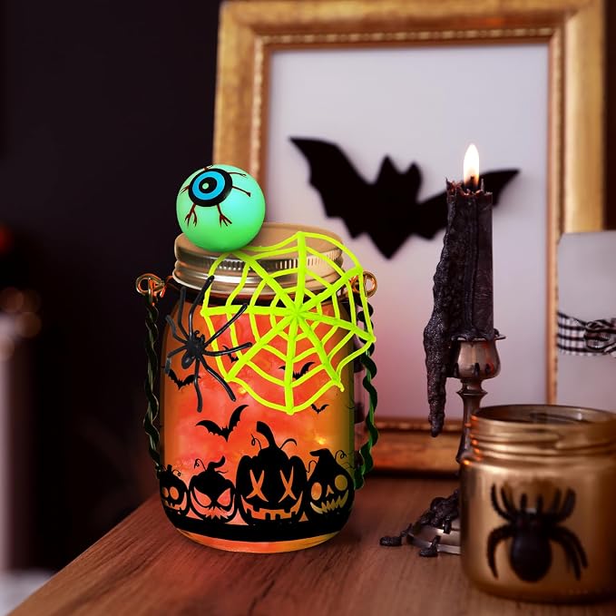 Halloween Crafts Activities for Kids Ages 4-12, 6 Pack Glass Mason Jar for - Image 4