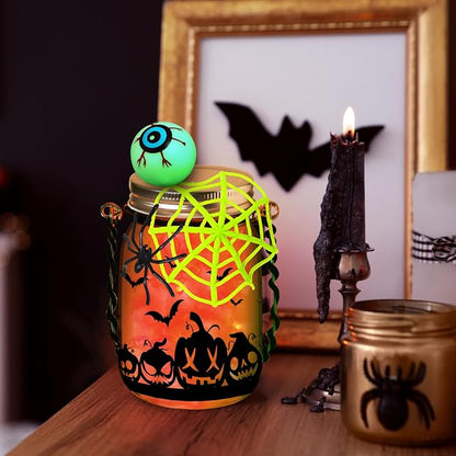 Halloween Crafts Activities for Kids Ages 4-12, 6 Pack Glass Mason Jar for - Image 4