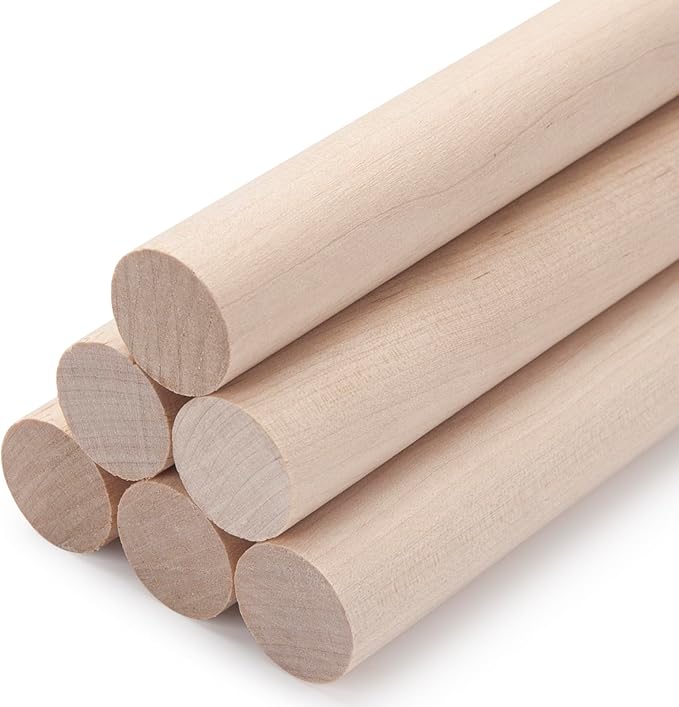 Wooden Dowel Rods Wood Dowels for Crafts, Thick Macrame Dowels, Unfinished Hard by Coowayze