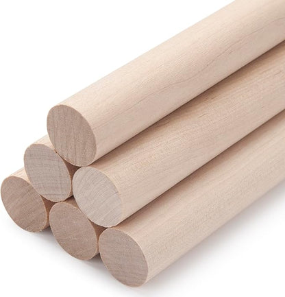 Wooden Dowel Rods Wood Dowels for Crafts, Thick Macrame Dowels, Unfinished Hard by Coowayze