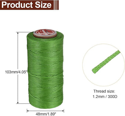 uxcell Flat Leather Sewing Waxed Thread, 140m / 153 Yards Polyester Wax String - Image 2