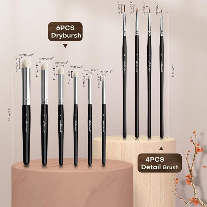 Drybrush Miniature Paint Brushes -10pcs Micro Detail Paint Brush Set, Small - Image 6