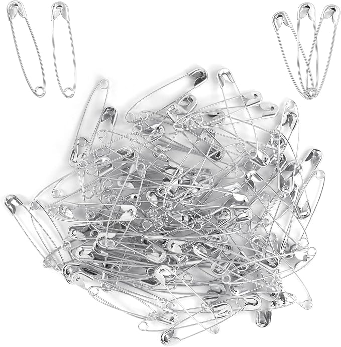 100 Pack Silver Safety Pins Assorted, Galvanized Steel Bulk Safety Pins - Image 4